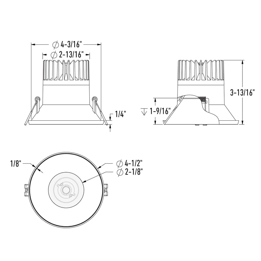 DALS Lighting - 4in almost trimless downlight, 5CCT & Dim-To-Warm - Black - SKU ATR04-CDW-BK