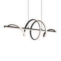 DALS Lighting - 40in horizontal swirl pendant, 5CCT - Black - SKU BRPD40-CC-BK