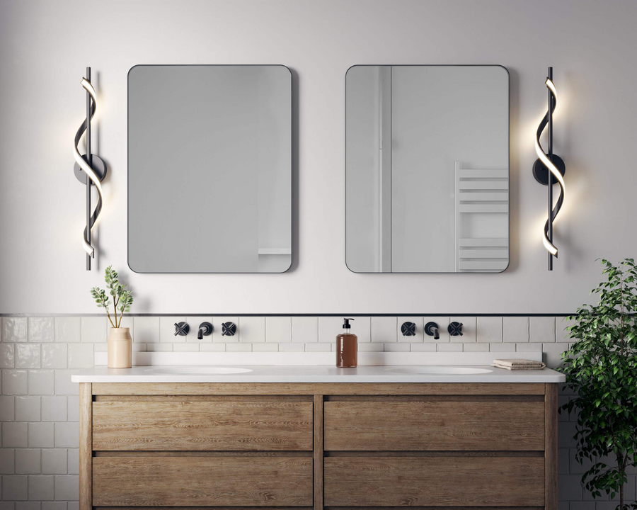 DALS Lighting - 36in horizontal swirl, 5CCT - SKU BRV36-CC-BK