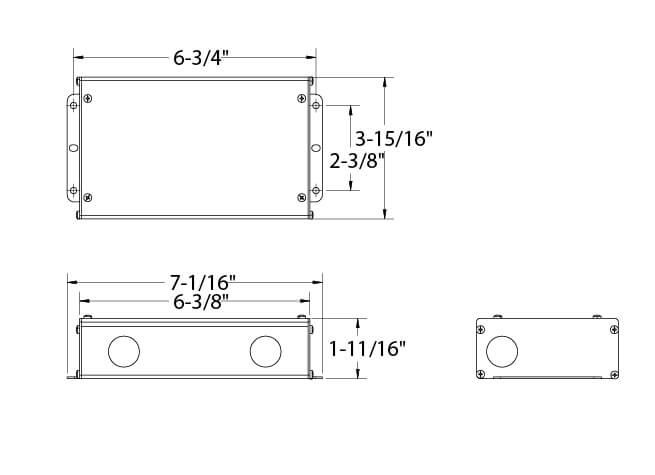 DALS Lighting - 60W 24V Dimmable hardwired driver, two outputs - SKU DR2460DIM
