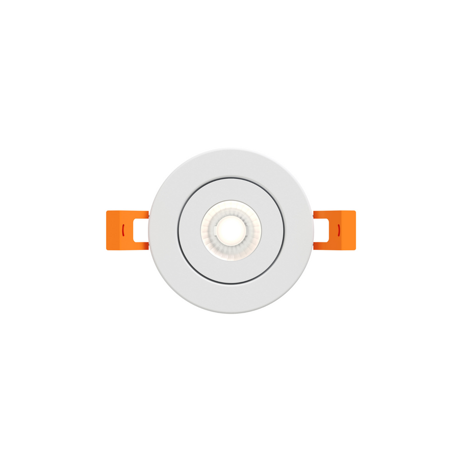 DALS Lighting - 2in Flat gimbal recessed, 5CCT & Dim-to-warm - White - SKU FGM2-CDW-WH