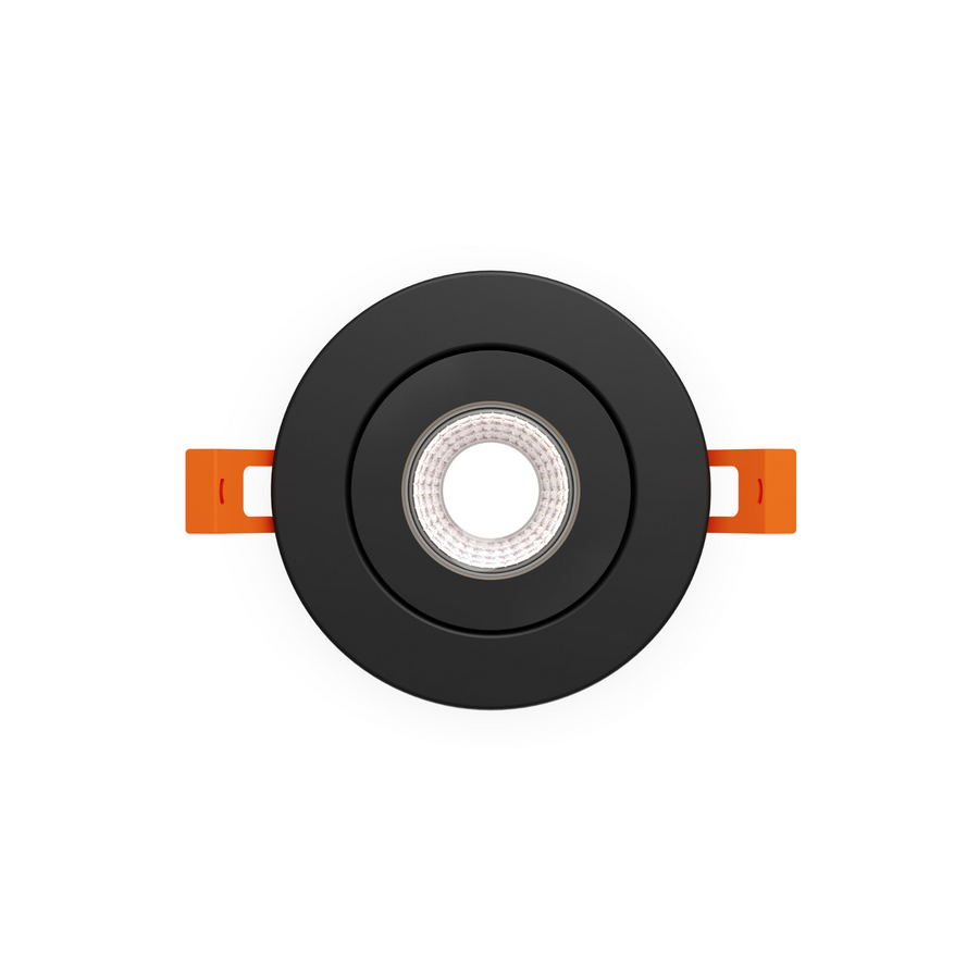 DALS Lighting - 3in Flat gimbal recessed, 5CCT & Dim-to-warm - Black - SKU FGM3-CDW-BK