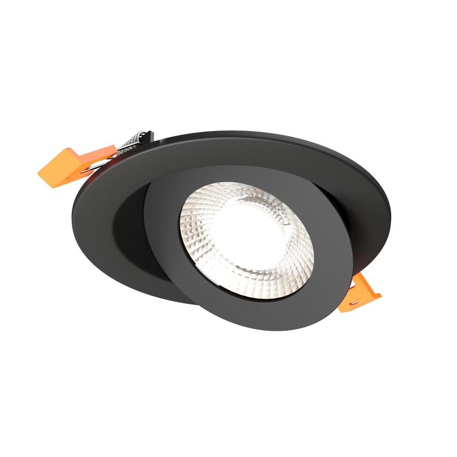 DALS Lighting - 4in Flat gimbal recessed, 5CCT & Dim-to-warm - Black - SKU FGM4-CDW-BK