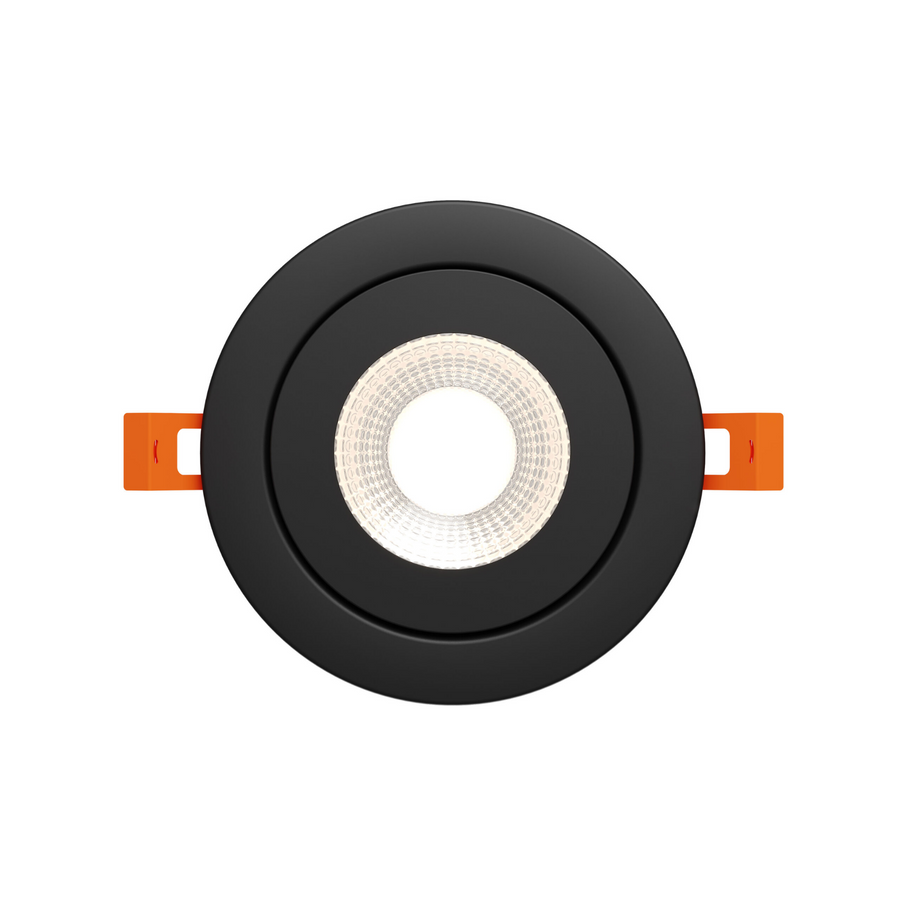 DALS Lighting - 4in Flat gimbal recessed, 5CCT & Dim-to-warm - Black - SKU FGM4-CDW-BK