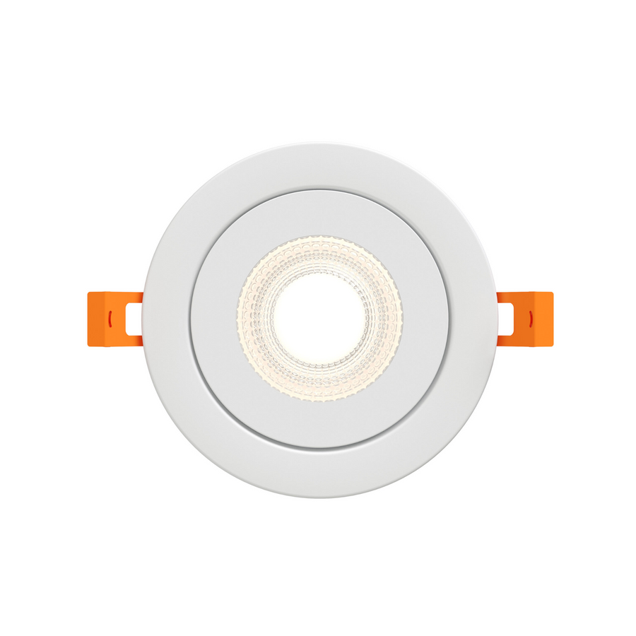 DALS Lighting - 4in Flat gimbal recessed, 5CCT & Dim-to-warm, White - SKU FGM4-CDW-WH