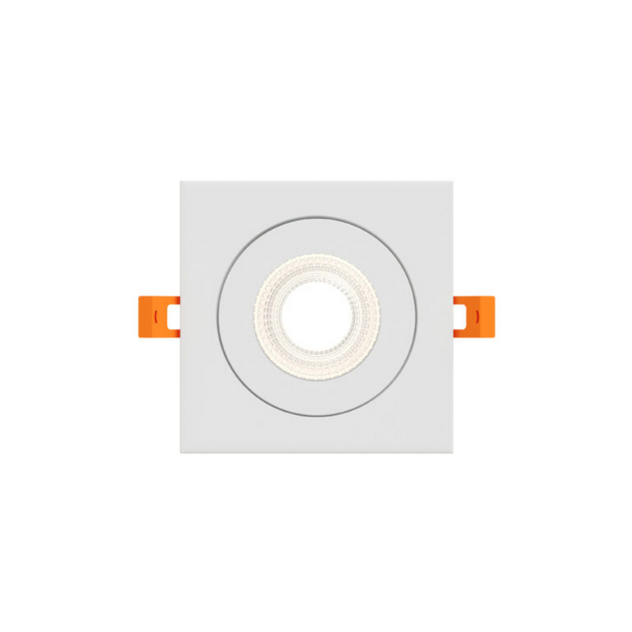 DALS Lighting - 4in Square Flat gimbal recessed, 5CCT & Dim-to-warm, White - SKU FGM4SQ-CDW-WH