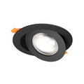 DALS Lighting - 6in Flat gimbal recessed, 5CCT & Dim-to-warm - Black - SKU FGM6-CDW-BK
