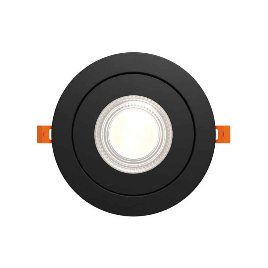 DALS Lighting - 6in Flat gimbal recessed, 5CCT & Dim-to-warm - Black - SKU FGM6-CDW-BK