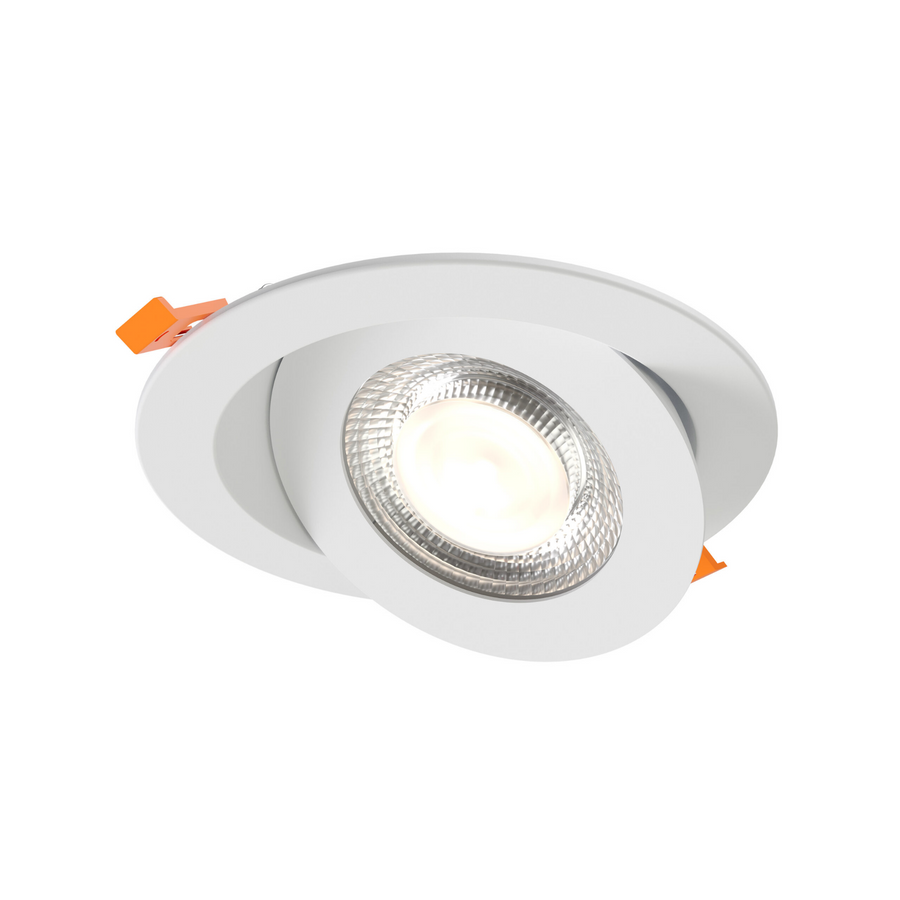DALS Lighting - 6in Flat gimbal recessed, 5CCT & Dim-to-warm - White - SKU FGM6-CDW-WH