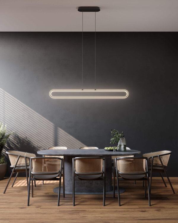 DALS Lighting -  Horizontal oblong pendant 5CCT  - SKU FPD60-CC-BK