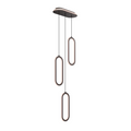 DALS Lighting - 3 vertical oblong pendants with lit cluster 5CCT - SKU FPDC3-CC-BK