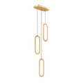 DALS Lighting - 3 vertical oblong pendants with lit cluster 5CCT - SKU FPDC3-CC-GD