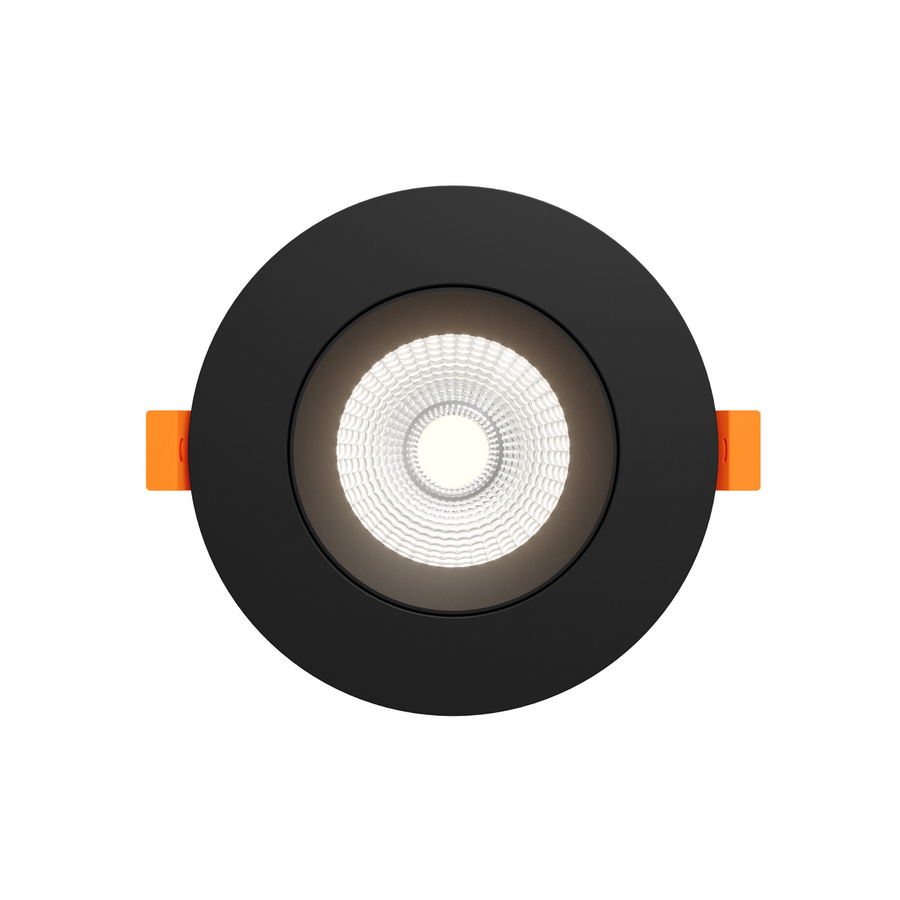 DALS Lighting - 4in Regressed Gimbal Downlight, 5CCT & Dim-To-Warm - Black - SKU GBR04-CDW-BK