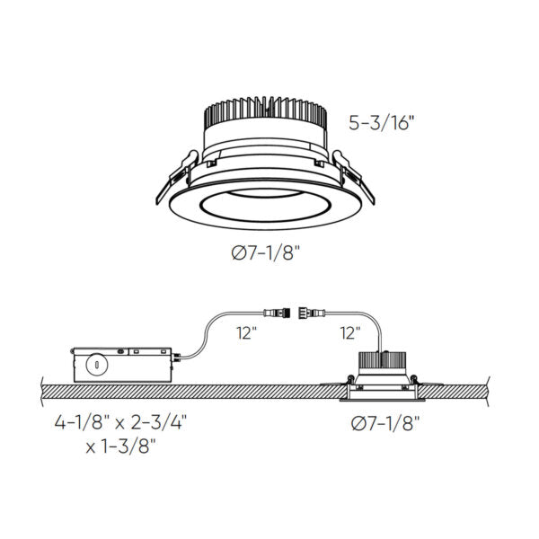 DALS Lighting - 6" Gimbal Recessed 5CCT - SKU GBR06-CC-BK
