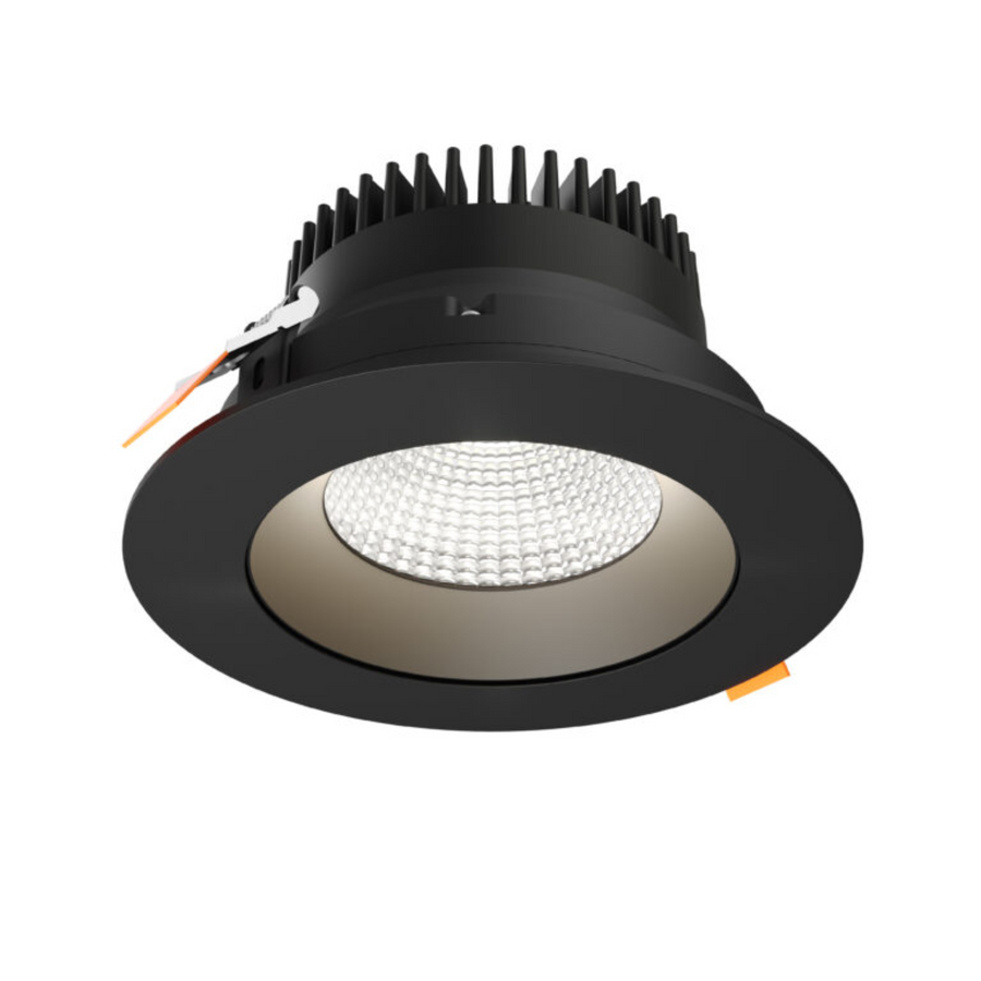 DALS Lighting - 6in Regressed Gimbal Downlight, 5CCT & Dim-To-Warm - Black - SKU GBR06-CDW-BK