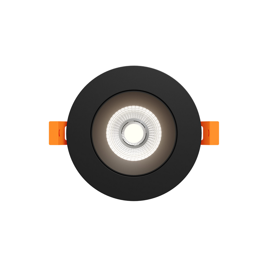 DALS Lighting - 3.5in Regressed Gimbal Downlight, 5CCT & Dim-To-Warm - Black - SKU GBR35-CDW-BK