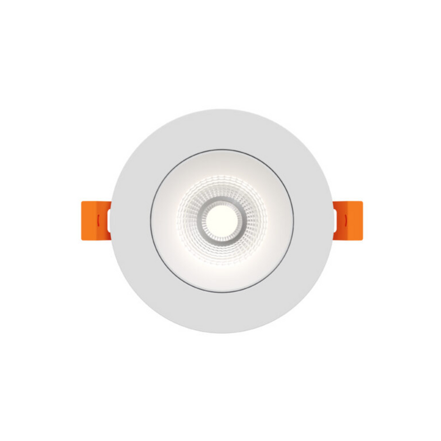 DALS Lighting - 3.5in Regressed Gimbal Downlight, 5CCT & Dim-To-Warm - White - SKU GBR35-CDW-WH