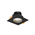 DALS Lighting - 3.5in Square Regressed Gimbal Downlight, 5CCT & Dim-To-Warm - Black - SKU GBR35SQ-CDW-BK