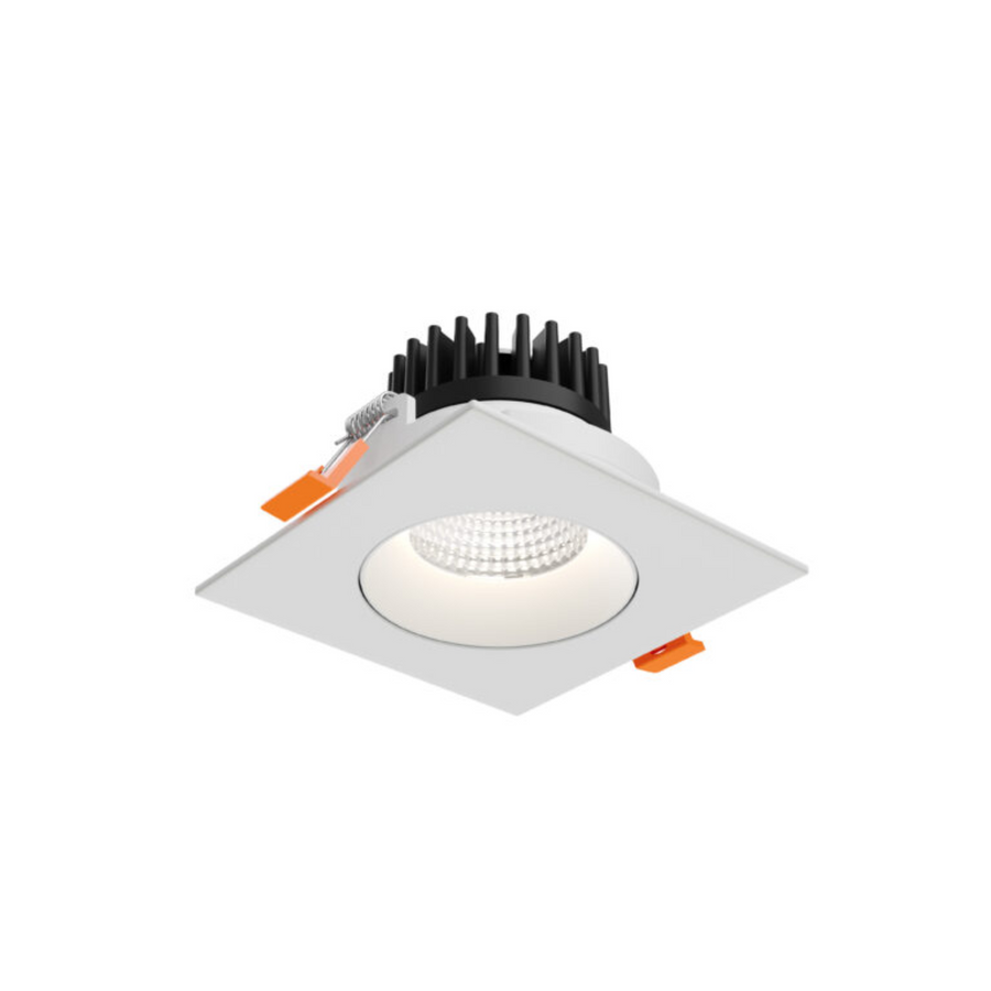 DALS Lighting - 3.5in Square Regressed Gimbal Downlight, 5CCT & Dim-To-Warm - White - SKU GBR35SQ-CDW-WH