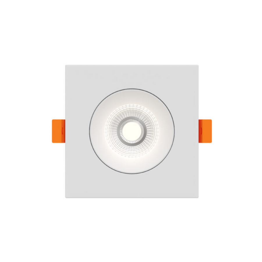 DALS Lighting - 3.5in Square Regressed Gimbal Downlight, 5CCT & Dim-To-Warm - White - SKU GBR35SQ-CDW-WH