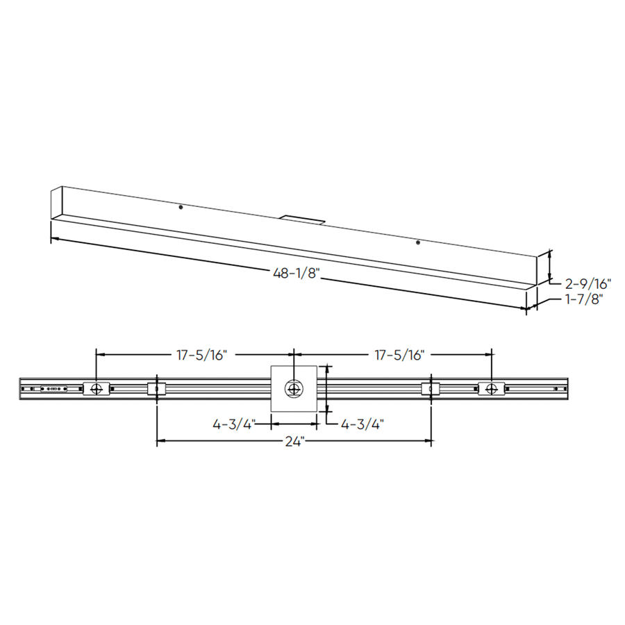 DALS Lighting - 48in Linear flush mount, 5CCT, 120-277-347V - SKU LNFM48-CC-V-WH