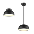 DALS Lighting - 12in fixture - 2in1 Pendant and Flush mount Napa - Black - SKU NAPF12-CC-UNV-BK