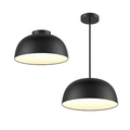 DALS Lighting - 20in 2-1 Pendant and Flush mount, Universal driver - Black - SKU NAPF20-CC-UNV-BK