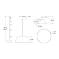 DALS Lighting - 20in 2-1 Pendant and Flush mount, 6 stems - SKU NAPF20-CC-WH