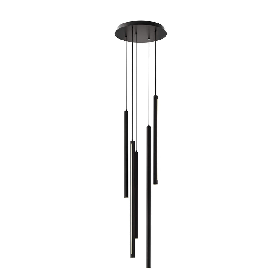 DALS Lighting - Round Canopy - 5 piece Decorative pendant cylinder - SKU PDLED120-5-BK