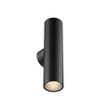 DALS Lighting - 24in round wall sconce, universal driver, 5CCT, 3-Position Switch - Black - SKU PILW24-CC-UNV-BK