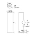 DALS Lighting - 24in round wall sconce, universal driver, 5CCT, 3-Position Switch - Black - SKU PILW24-CC-UNV-BK