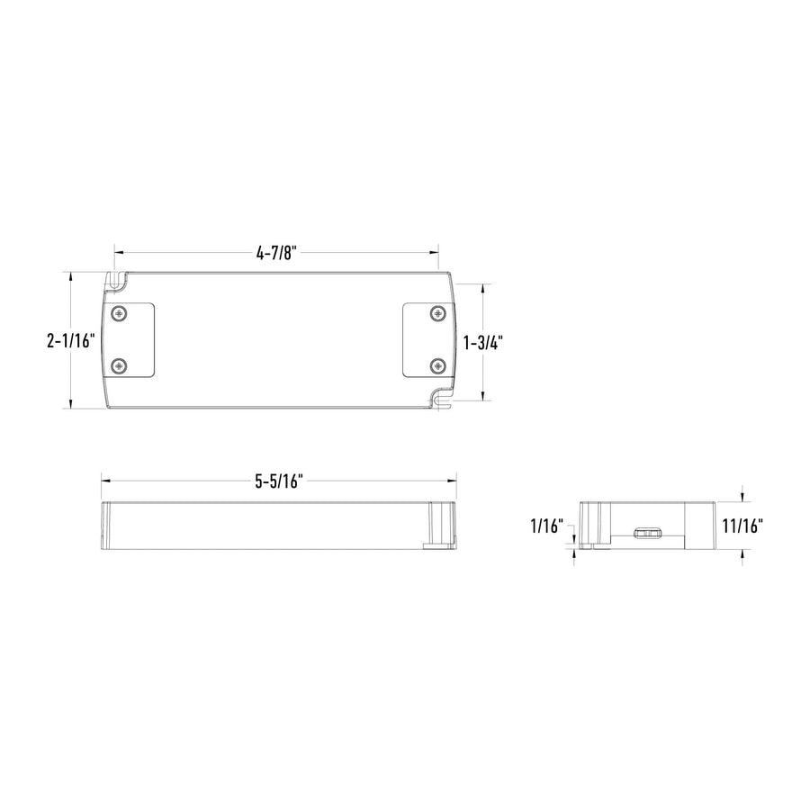 DALS Lighting - 12-watts compact driver for 24V products - SKU PLD2412DIM