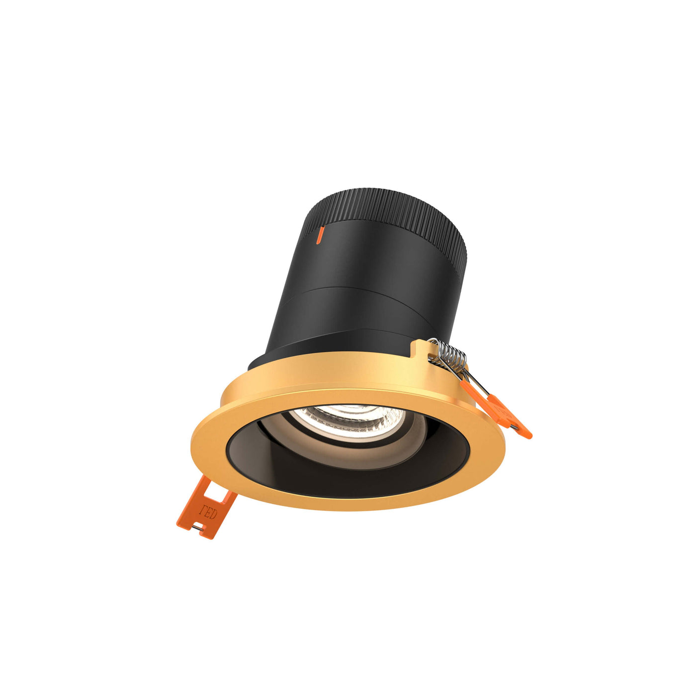 DALS Lighting - RC03-CC-20-GMBBK-TGD - 3in Modular Downlight, 5CCT, 20 degree Beam Angle, Gimbal Reflector, Black, Gold trim