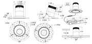 DALS Lighting - RC03-CC-20-SLGD-TL - 3in Modular Downlight, 5CCT, 20 degree Beam Angle, Slope Ceiling, Gold,Trimless