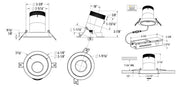 DALS Lighting - RC03-CC-35-SLGD-TGD - 3in Modular Downlight, 5CCT, 35 degree Beam Angle, Slope Ceiling, Gold, Gold Trim