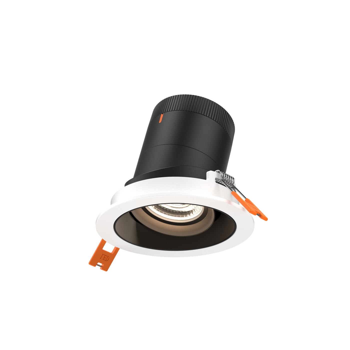 DALS Lighting - RC03-CC-60-GMBBK-TWH - 3in Modular Downlight, 5CCT, 60 degree Beam Angle, Gimbal Reflector, Black, White trim