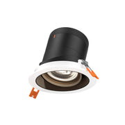 DALS Lighting - RC04-CC-20-GMBBK-TWH - 4in Modular Downlight, 5CCT, 20 degree Beam Angle, Gimbal Reflector, Black, White trim