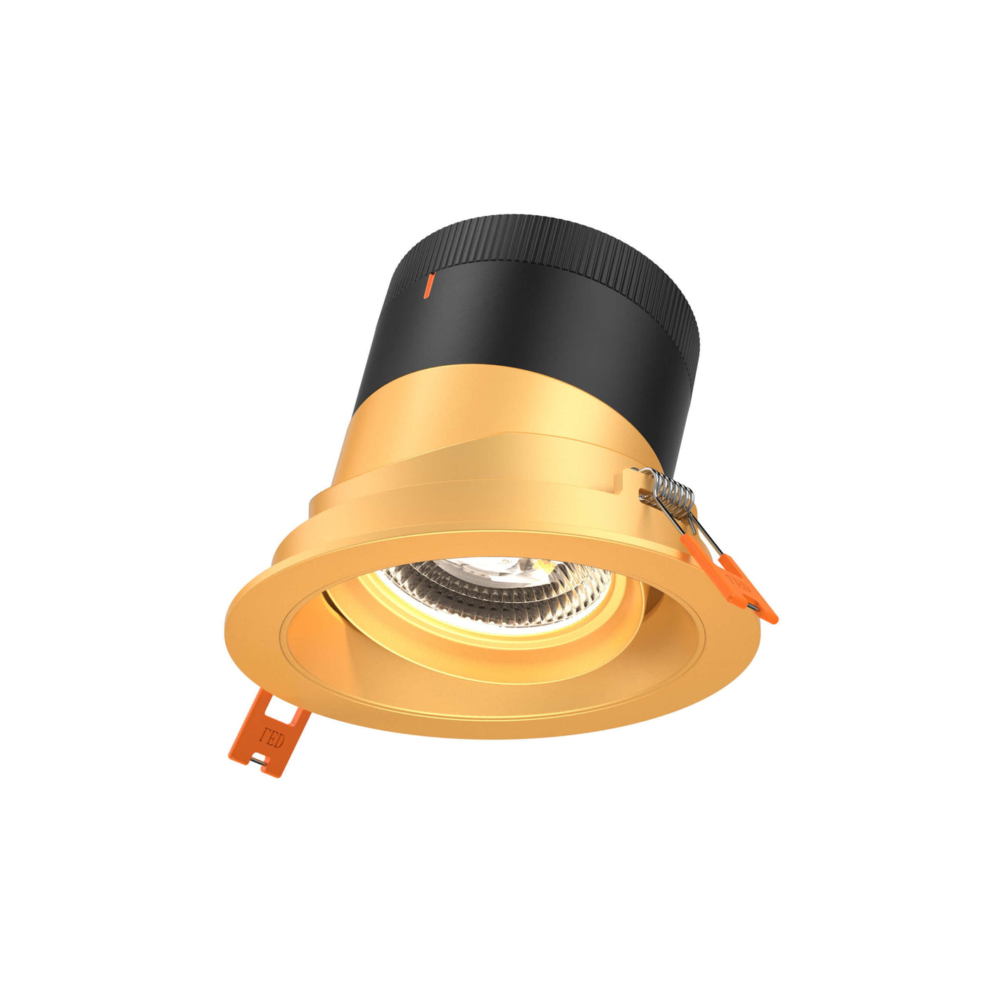 DALS Lighting - RC04-CC-20-GMBGD-TGD - 4in Modular Downlight, 5CCT, 20 degree Beam Angle, Gimbal Reflector, Gold, Gold trim