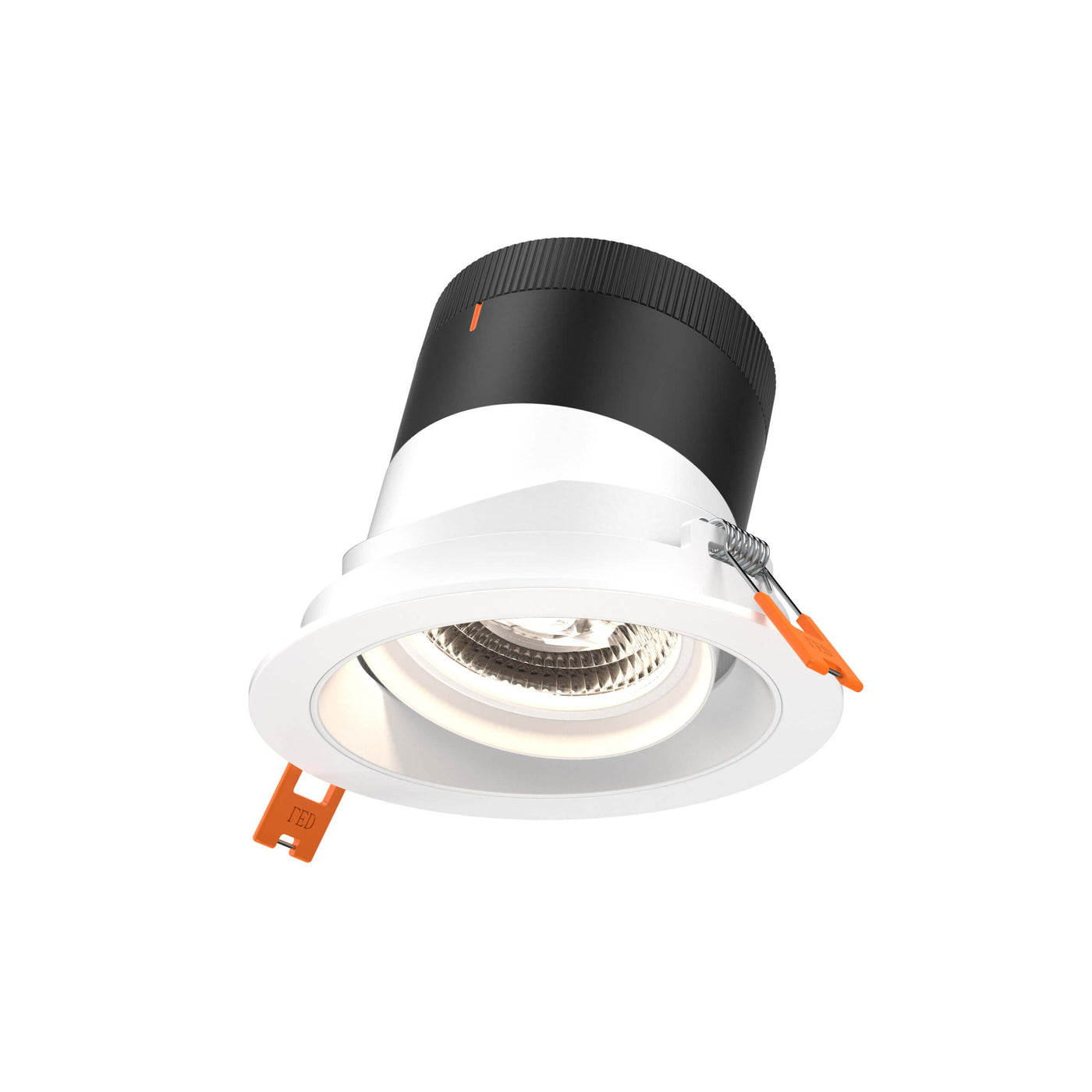 DALS Lighting - RC04-CC-20-GMBWH-TWH - 4in Modular Downlight, 5CCT, 20 degree Beam Angle, Gimbal Reflector, White, White trim