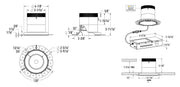 DALS Lighting - RC04-CC-20-RGAZ-TWH - 4in Modular Downlight, 5CCT, 20 degree Beam Angle, Regressed, Alzak, White Trim