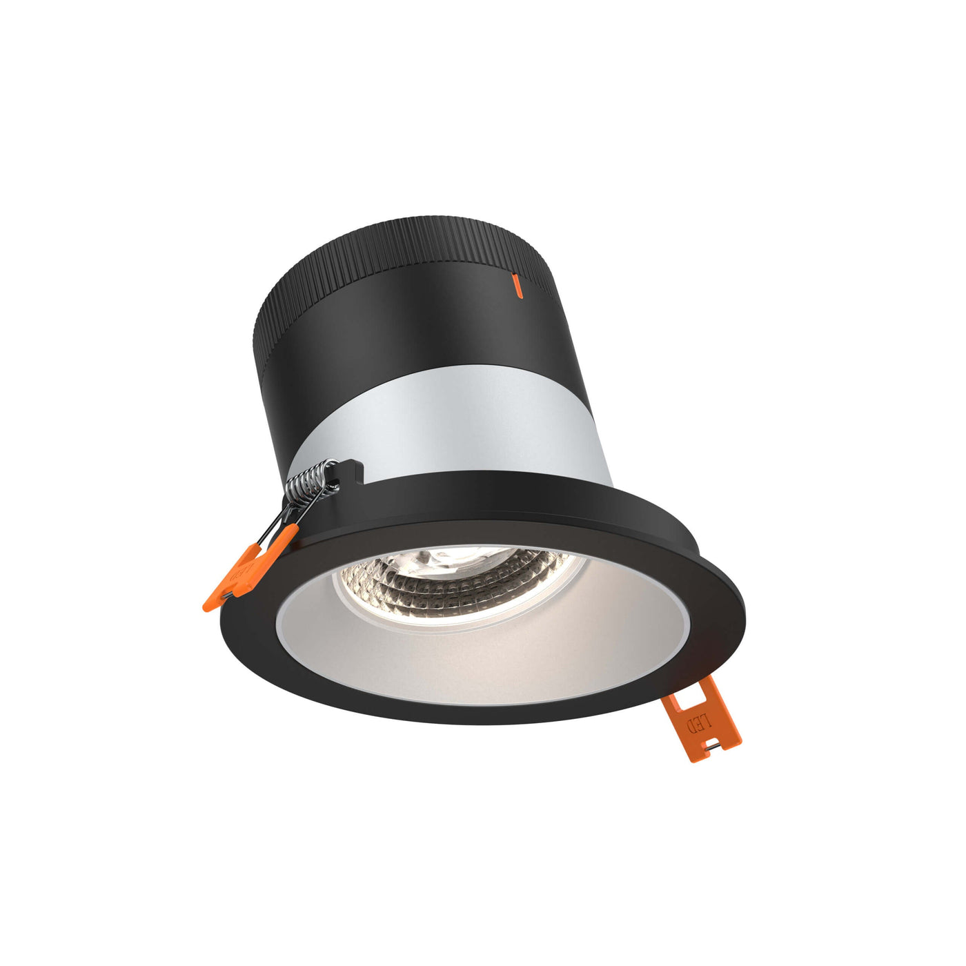 DALS Lighting - RC04-CC-20-SLAZ-TBK - 4in Modular Downlight, 5CCT, 20 degree Beam Angle, Slope Ceiling, Alzak, Black Trim