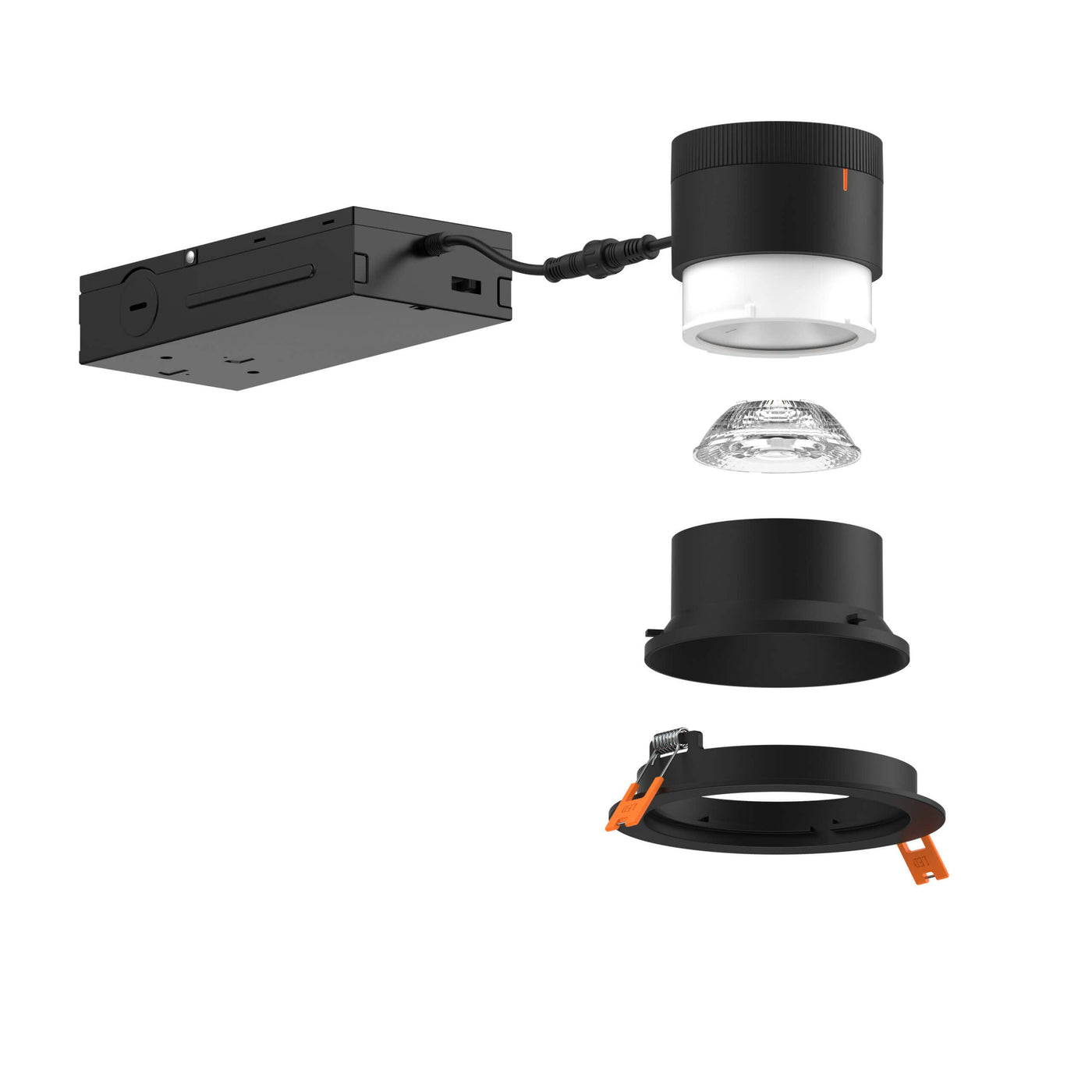 DALS Lighting - RC04-CC-20-WWBK - 4in Modular Downlight, 5CCT, 20 degree Beam Angle, Wall Wash Reflector, Black