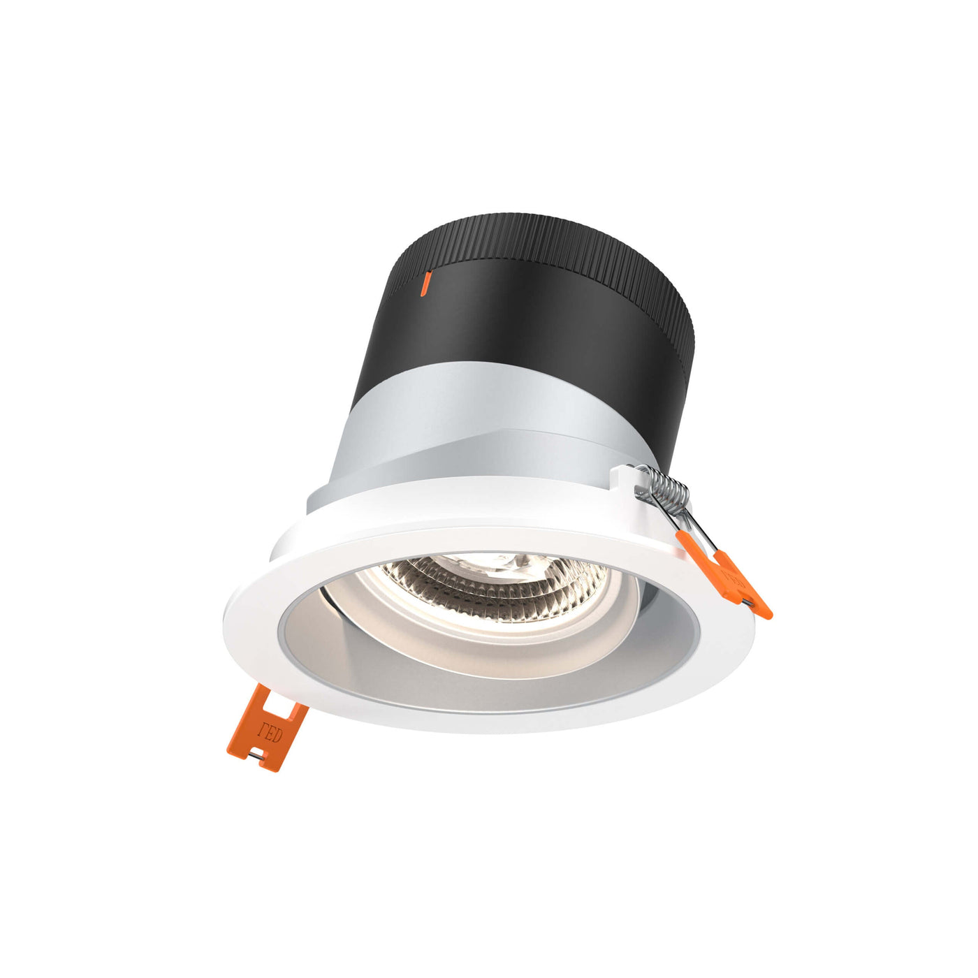 DALS Lighting - RC04-CC-35-GMBAZ-TWH - 4in Modular Downlight, 5CCT, 35 degree Beam Angle, Gimbal Reflector, Alzak, White trim
