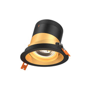 DALS Lighting - RC04-CC-35-GMBGD-TBK - 4in Modular Downlight, 5CCT, 35 degree Beam Angle, Gimbal Reflector, Gold, Black trim