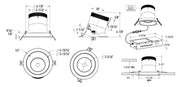 DALS Lighting - RC04-CC-35-SLGD-TGD - 4in Modular Downlight, 5CCT, 35 degree Beam Angle, Slope Ceiling, Gold, Gold Trim