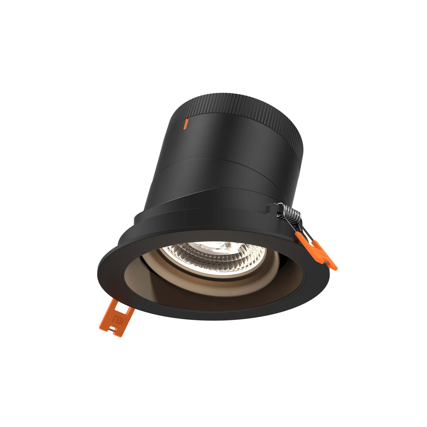 DALS Lighting - RC04-CC-60-GMBBK-TBK - 4in Modular Downlight, 5CCT, 60 degree Beam Angle, Gimbal Reflector, Black, Black trim