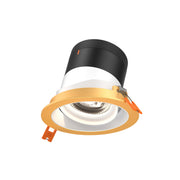 DALS Lighting - RC04-CC-60-GMBWH-TGD - 4in Modular Downlight, 5CCT, 60 degree Beam Angle, Gimbal Reflector, White, Gold trim