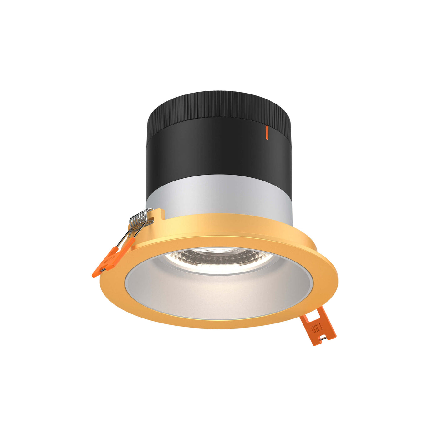 DALS Lighting - RC04-CC-60-RGAZ-TGD - 4in Modular Downlight, 5CCT, 60 degree Beam Angle, Regressed, Alzak, Gold Trim