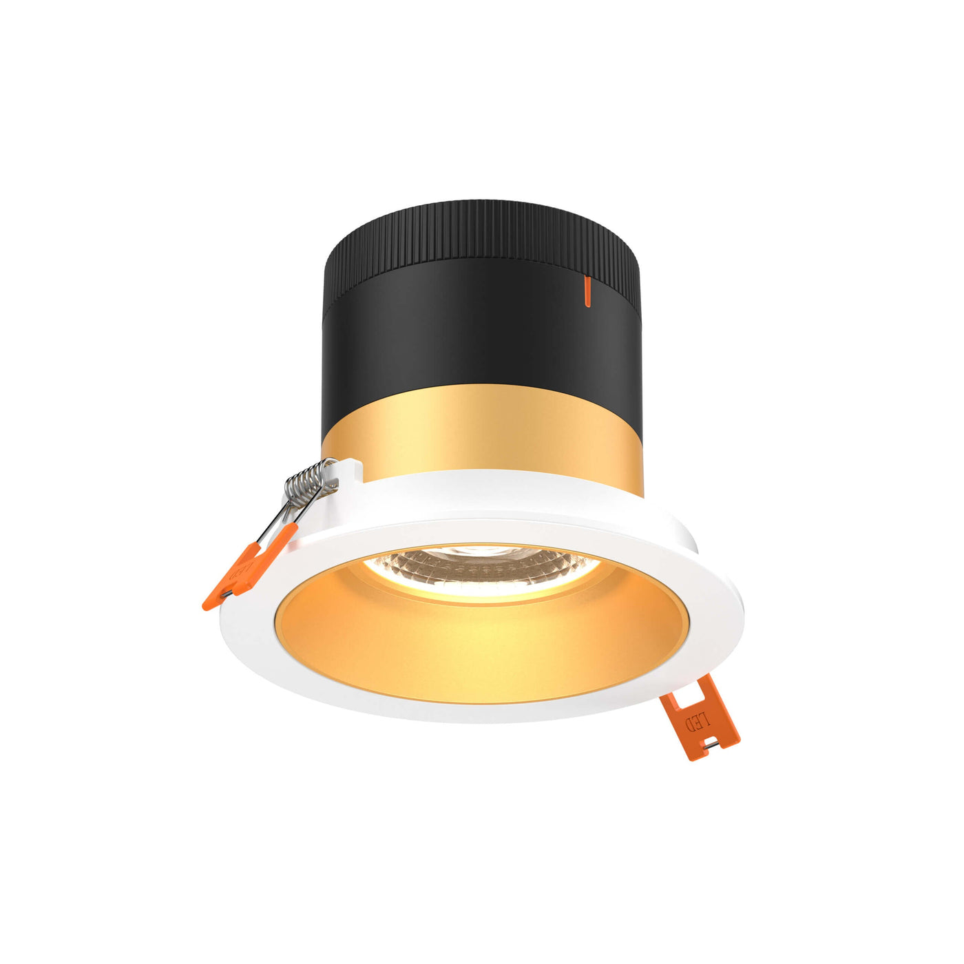 DALS Lighting - RC04-CC-60-RGGD-TWH - 4in Modular Downlight, 5CCT, 60 degree Beam Angle, Regressed, Gold, White Trim