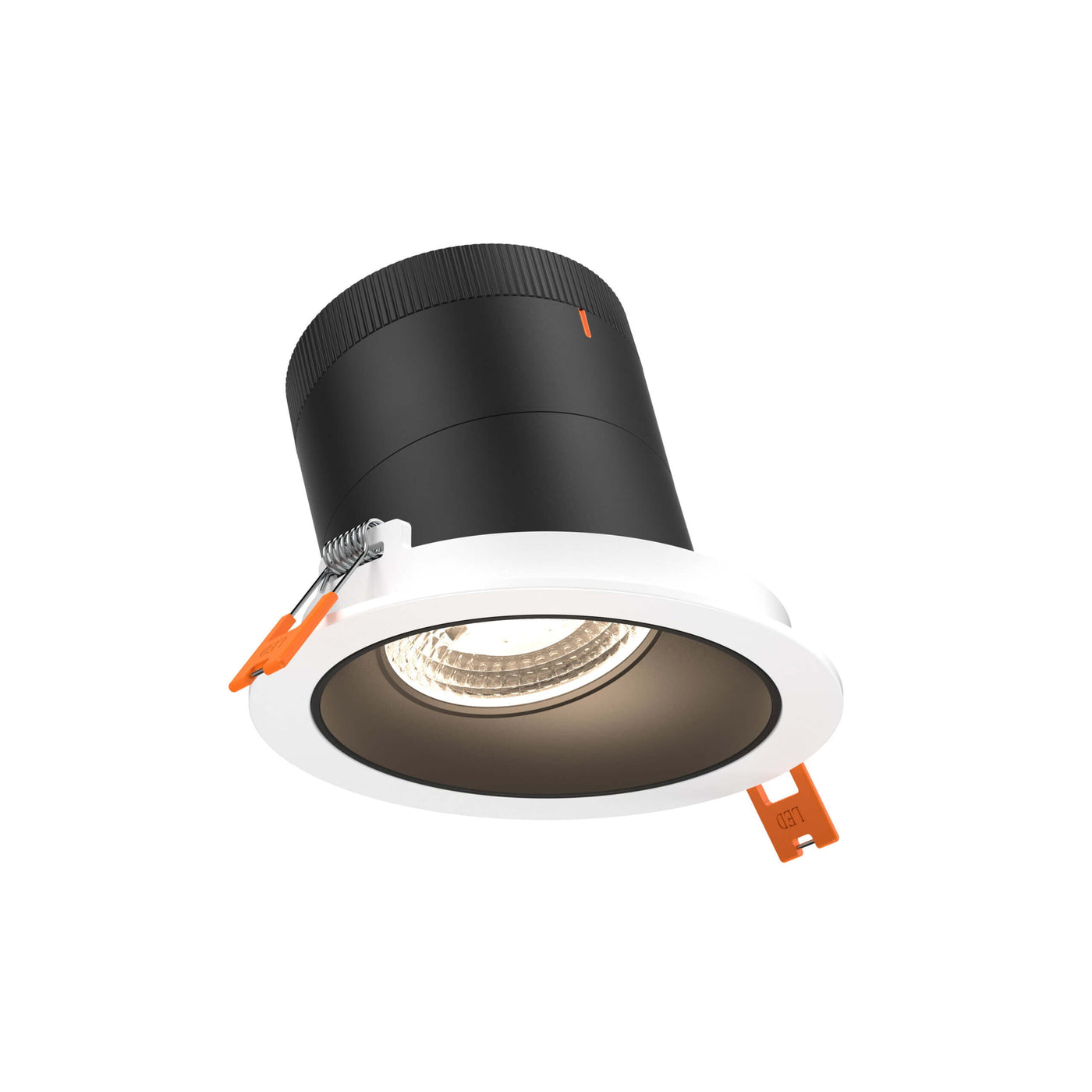 DALS Lighting - RC04-CC-60-SLBK-TWH - 4in Modular Downlight, 5CCT, 60 degree Beam Angle, Slope Ceiling, Black, White Trim